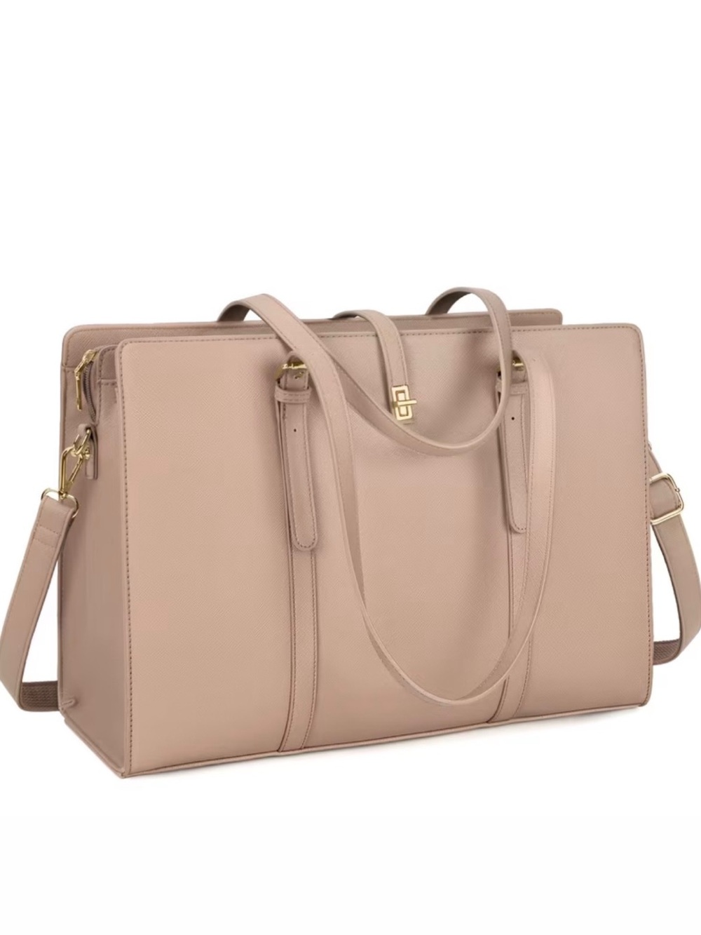 Women's Laptop Tote Bag in Blush Beige